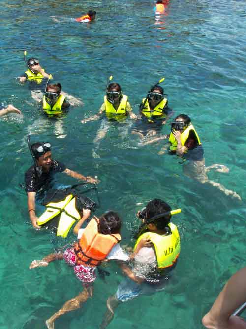 Clear blue water